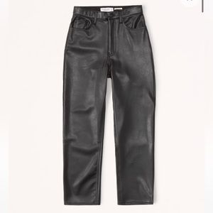 Abercrombie & Fitch Vegan Leather Ankle Straight Pant